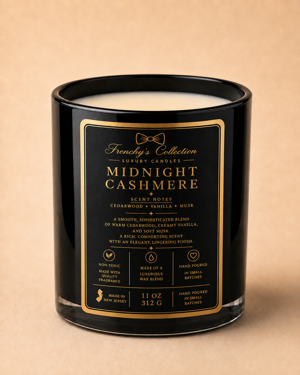Midnight Cashmere 11 oz wickless candle