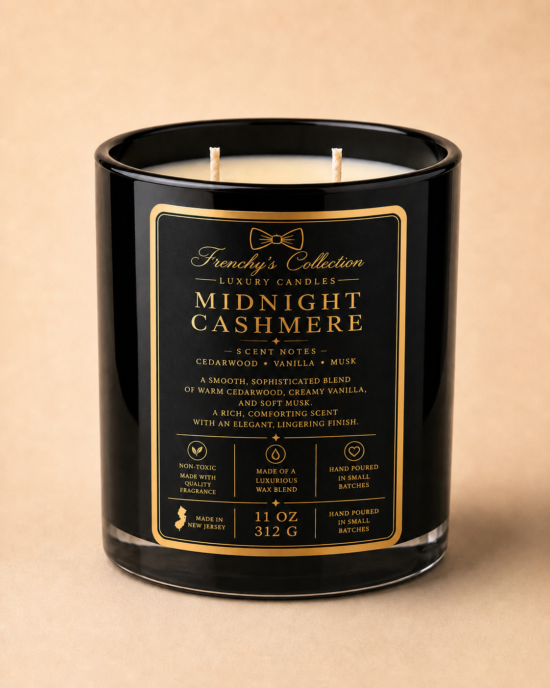 Frenchy's Collection Midnight Cashmere 11 oz two-wick candle, Chelsea-style product image