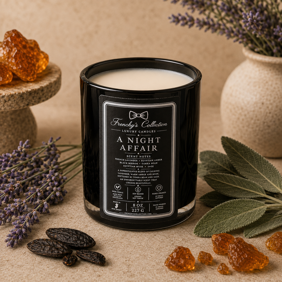 A Night Affair 8 oz wickless candle with no wick